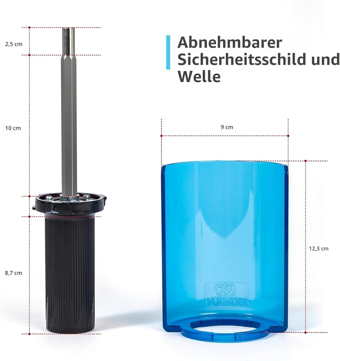Xcman rotierendes Bürsten-Set für Ski, Bürstengriff mit Achse und 3 Bürsten: Nylon, Rosshaar, Messin