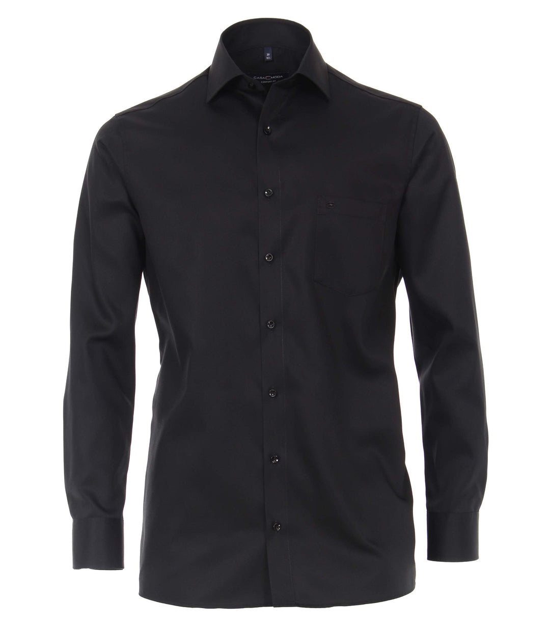 CASAMODA Businesshemd extra Langer Arm 72cm Uni Comfort Fit Standard 38 Schwarz, Standard 38 Schwarz