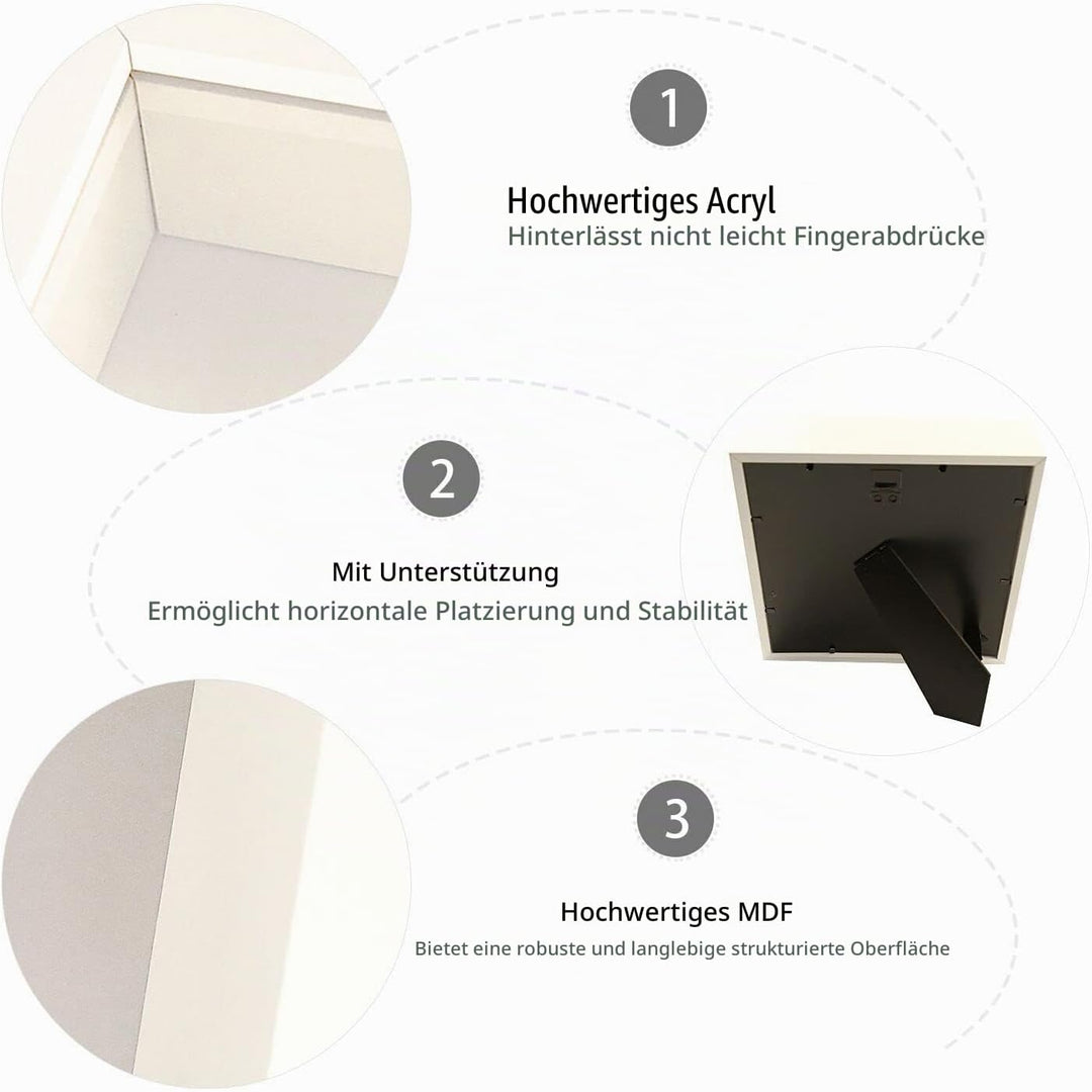 sunmeg 2Pcs 3D Bilderrahmen zum Befüllen 25 x 25cm Bilderrahmen Tief 3D Objektrahmen Hölzern bis 3cm