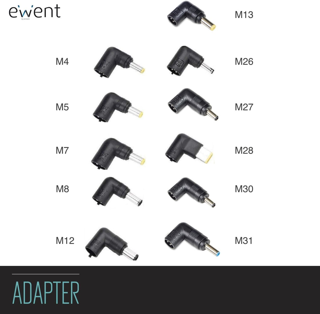 EWENT EW3966 Notebook charger Home 90W Multifunktionelles Ladegeraet mit automatischer Spannungsausw