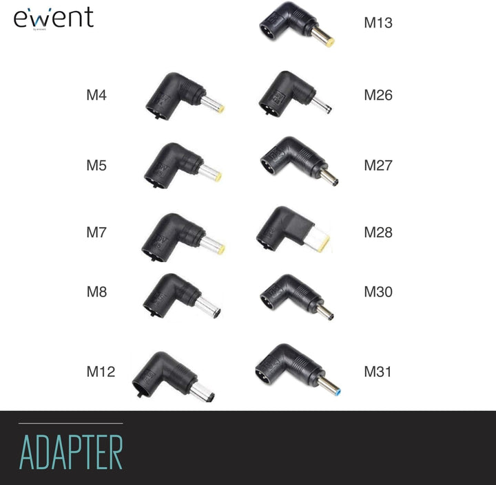 EWENT EW3966 Notebook charger Home 90W Multifunktionelles Ladegeraet mit automatischer Spannungsausw