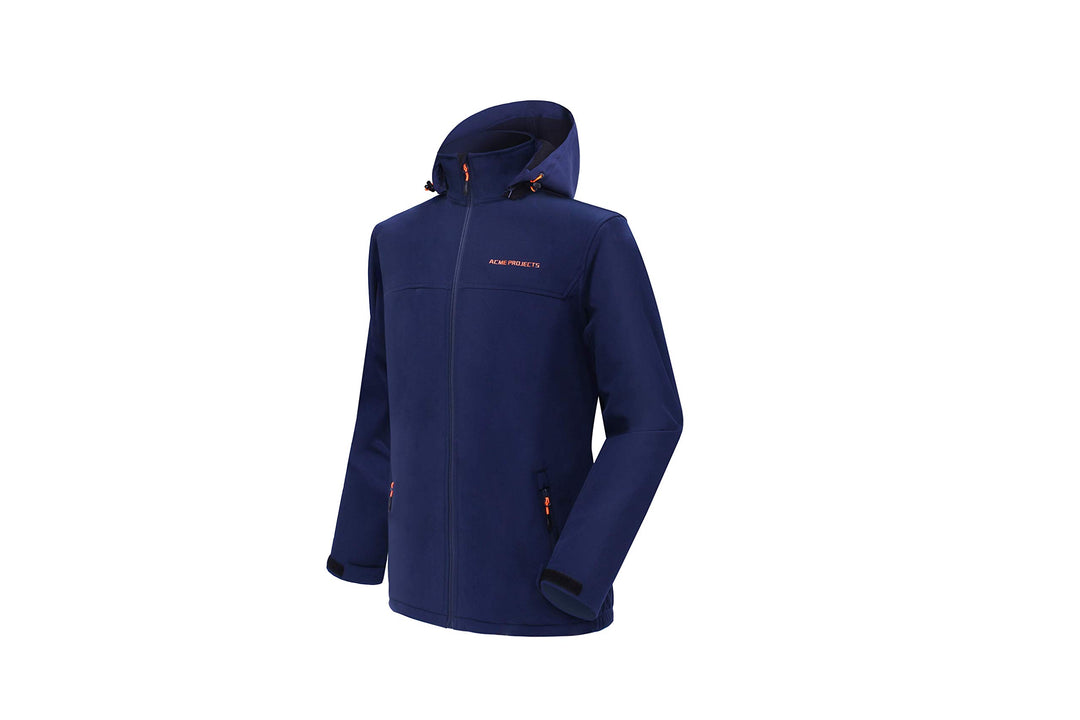 Acme Projects Fleece-Gefütterte Softshell-Jacke Herren Abnehmbare Kapuze Wasserdicht Winddicht Atmun