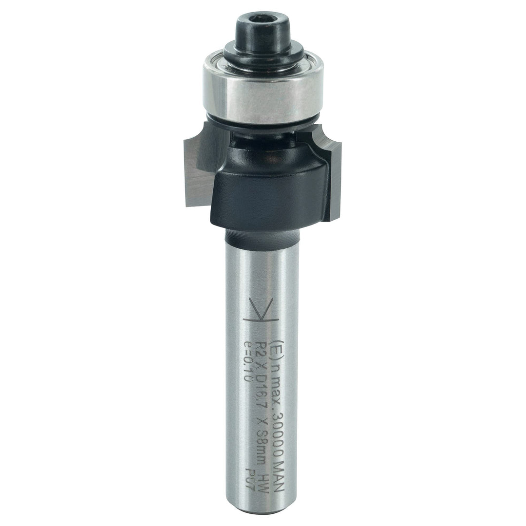 ENT 14280 Abrundfräser HW, Schaft (S) 8 mm, Durchmesser (D) 16,7 mm, NL 9,5 mm, R 2 mm, SL 32 mm, mi