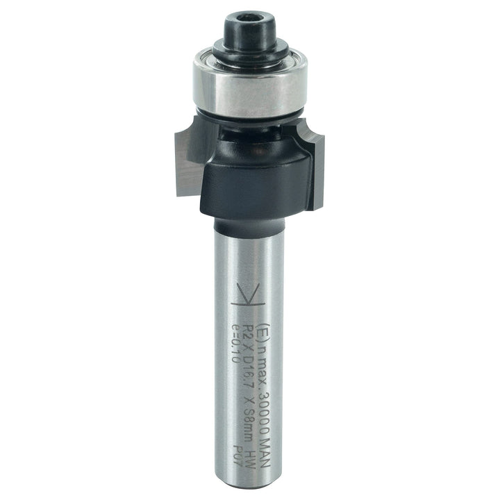 ENT 14280 Abrundfräser HW, Schaft (S) 8 mm, Durchmesser (D) 16,7 mm, NL 9,5 mm, R 2 mm, SL 32 mm, mi