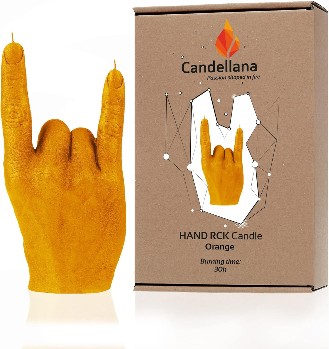 Candellana Hand RCK Kerze - Hand Figur - Coole Deko - Gothic Deko - Grunge Deko Kerze - Heavy Metal