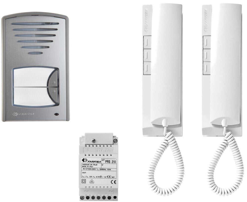 Farfisa Türsprechanlage Zweifamilienhaus adernsparende 2 Drahttechnik, 10 W, 240 V