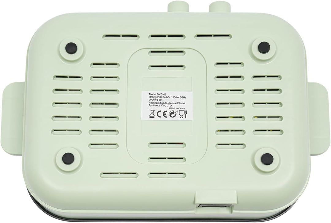 1300W Elektrische Bratpfanne,34 * 22 * 13cm 2 in 1 Elektrischer Kochtopf Mehrzweck Kochtopf Indoor G