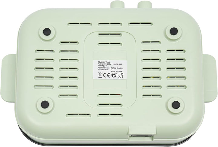 1300W Elektrische Bratpfanne,34 * 22 * 13cm 2 in 1 Elektrischer Kochtopf Mehrzweck Kochtopf Indoor G