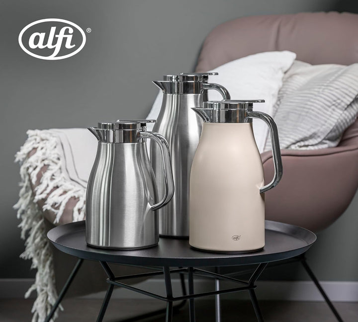 alfi SKYLINE Isolierkanne 0,65 l, 12 h heiss, coconut white mat | 24 h kalt, Hartglaseinsatz, Edelst
