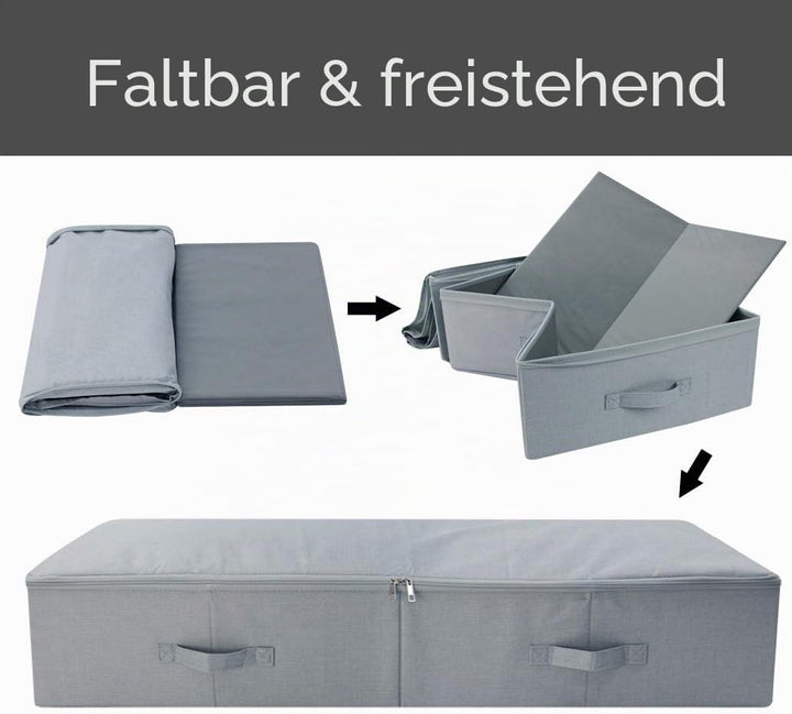 2er-Pack, 100X 43X 18cm, 3-seitiger Reissverschluss Unterbett, Kleiderschrank Kleidung, Schuhe Aufbe