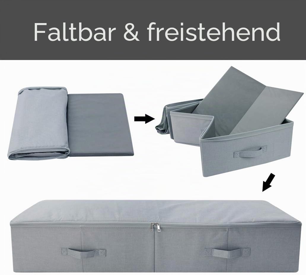 2er-Pack, 100X 43X 18cm Unterbett-Aufbewahrungskörbe für Schuhe, Pullover, Bettwäsche, Spielzeug usw