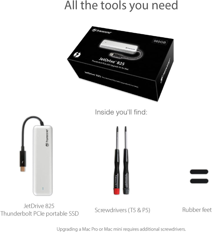 Transcend 960 GB JetDrive JDM 825 Thunderbolt AHCI PCIe™ Portable SSD TS960GJDM825 Mit Thunderbolt-G