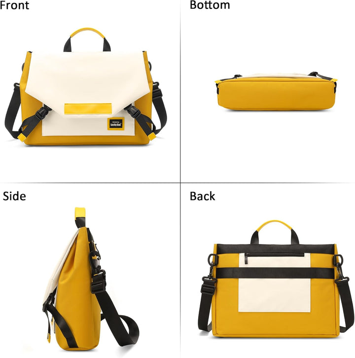 DORRISO Mode Umhängetasche Damen Herren Casual 15.6 Zoll Laptoptasche mit Gepäckgurt Arbeitstasche f