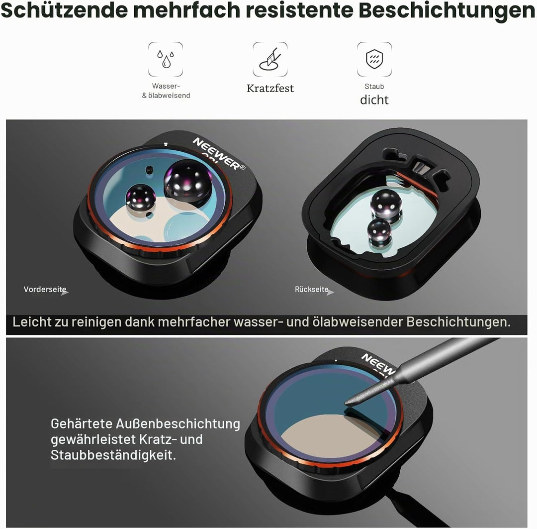NEEWER ND &amp; CPL Filter Set Kompatibel mit DJI Mini 4 Pro, 8Stk UV CPL ND8 ND16 ND32 ND64 ND128 ND256