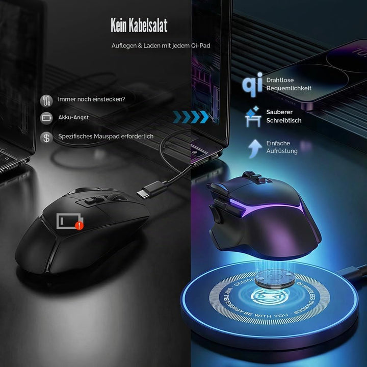 Qi Kabelloses Ladegerät für LOGITECH G PRO X Superlight 2/Superlight/G502 X Plus - Gaming Maus Wirel