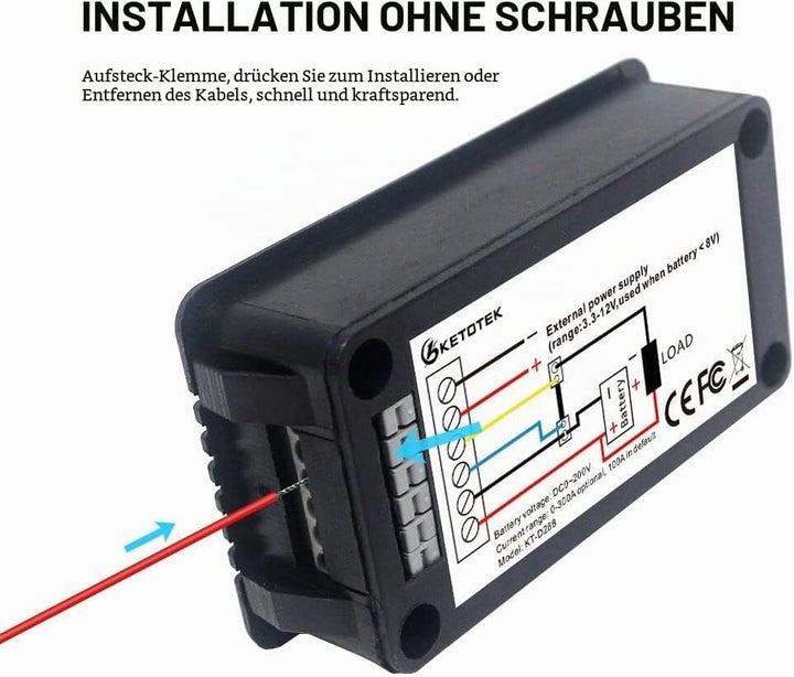 DC Voltmeter Amperemeter Energiezähler Batterie Monitoranzeige LCD Digital Multimeter für Auto Solar