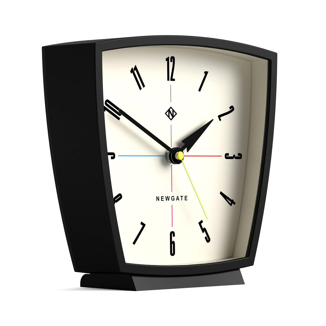 NEWGATE® Odyssey Schreibtisch Uhr | Retro Design | Schwarz | Moderner mid Century Stil für Schreibti
