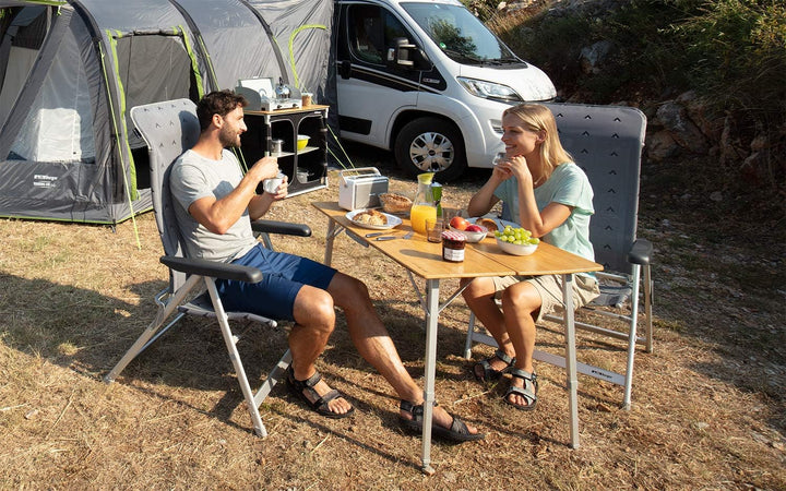 Berger leicht Klapptisch │ Campingtisch Bambus Klappbar Gartentisch Holz │ höhenverstellbar 100x72 c