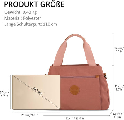 DORRISO Mode Umhängetasche Damen Canvas Handtasche Reise Schultertasche Casual Multifunktionale Umhä