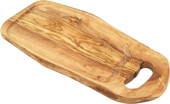 D.O.M. Steakbrett 38 cm aus Olivenholz mit Saftrille und Grifflasche