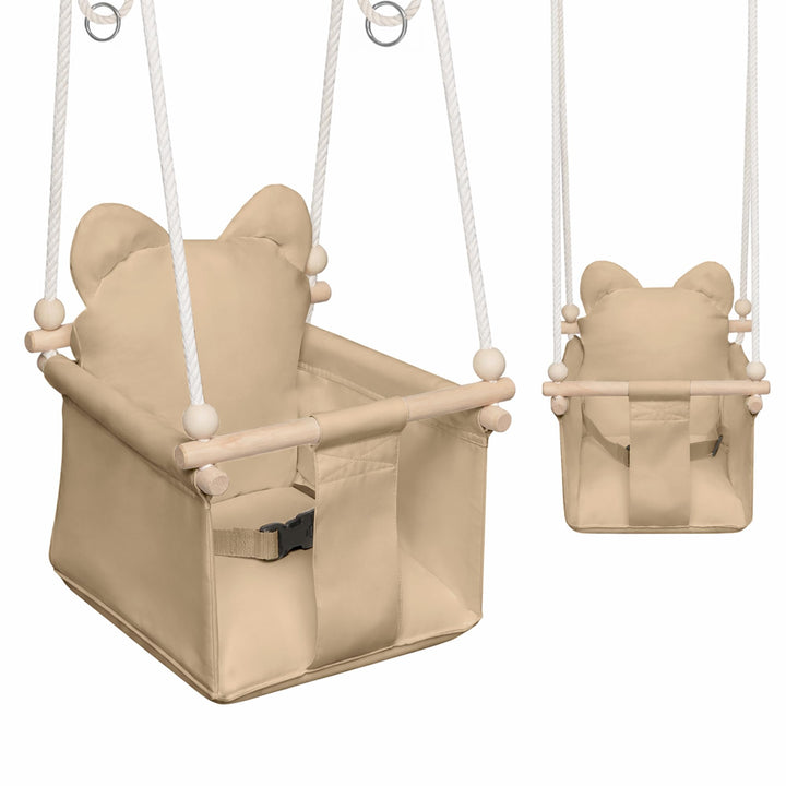 MAMOI® Babyschaukel Indoor, Holz Baby Schaukel für Türrahmen, Kinderschaukel aus Holz, Kleinkindersc