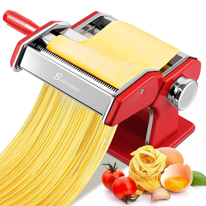 Sailnovo Nudelmaschine Pasta Maker 180 Aluminiumlegierung mit 9 Einstellbaren Stärkeeinstellungen un