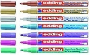 edding 780 glanzlack-marker dünn (0,8 mm) 8 Farben wählbar 751 Sortiert Mit Metallic, 751 Sortiert m