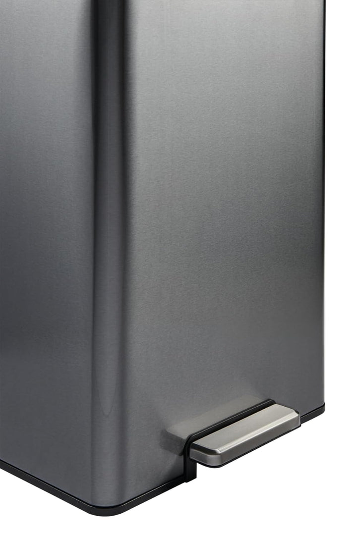 Rubbermaid Edelstahl Metall Step-on Mülleimer für Haus und Küche, anthrazit, 12 Gallonen, 2112520 An