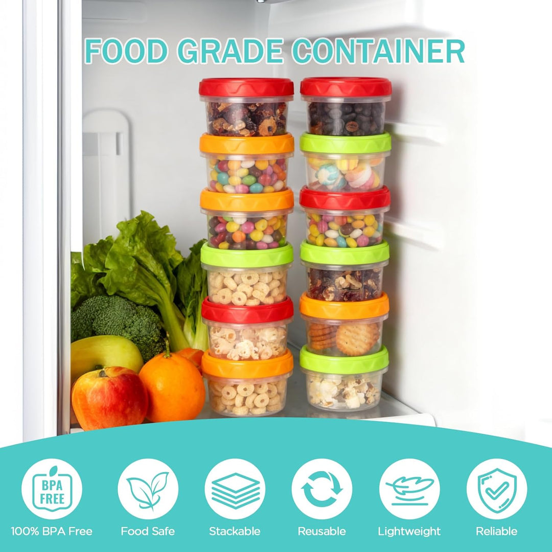 VINATO 18Pcs Frischhaltedosen Mit Deckel, 200ml Kleine Dosen Mit Deckel Plastik, Wiederverwendbare L