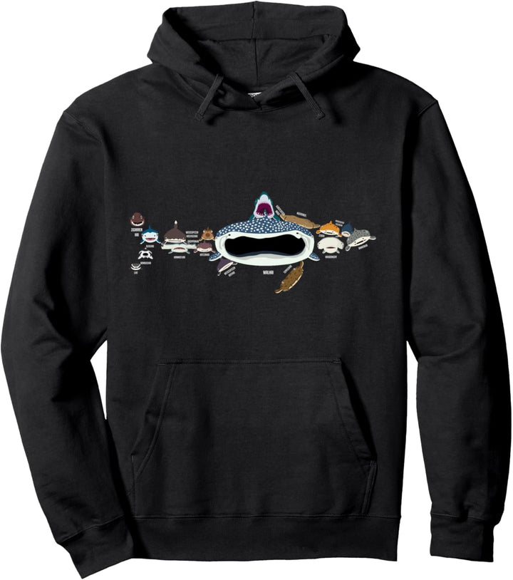 Haiarten Shirt Haie und Haimäuler, Hai Pullover Hoodie