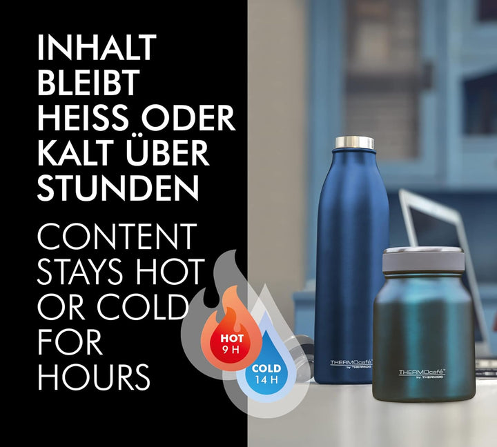 THERMOcafé by THERMOS TC FOOD JAR teal mat 0,50l, 9h heiss 14h kalt, Thermobehälter für Essen, doppe