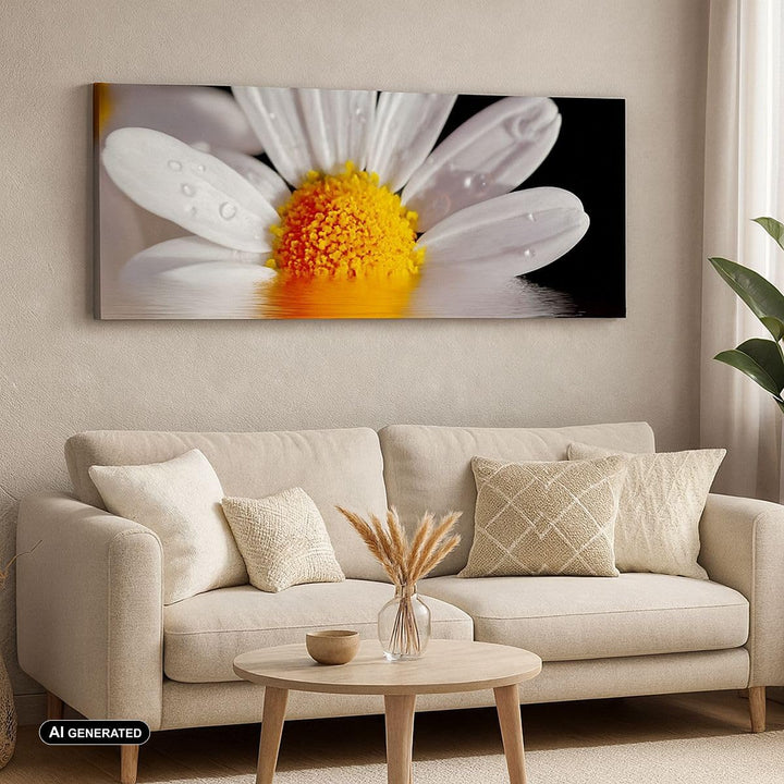 Wandbilder Dekoration Wohnzimmer Kraut Kamille Blume Wasser Panorama Bilder auf Leinwand 120x50cm Le