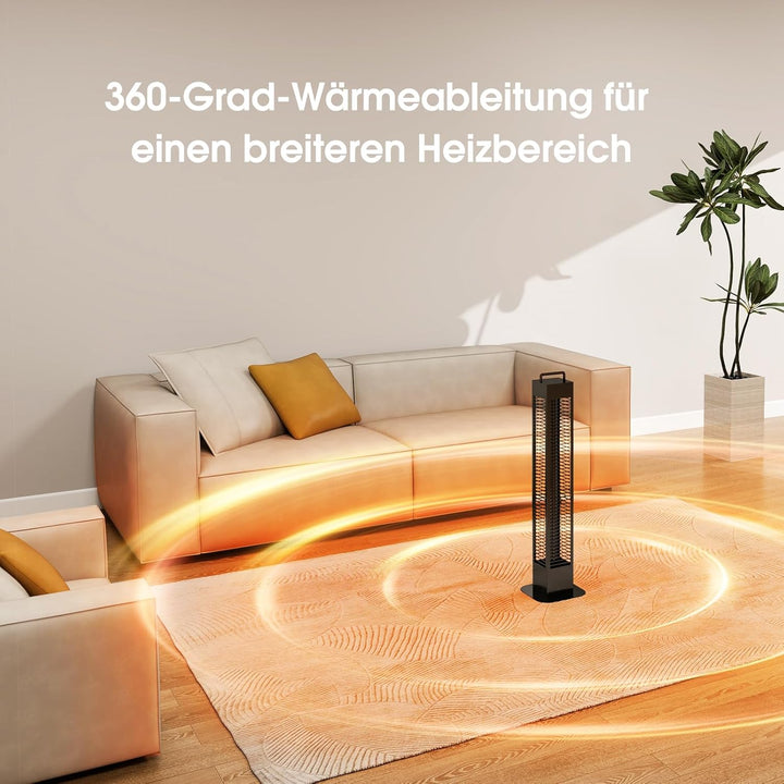 Infrarot Stand-Heizstrahler 1400W, Infrarotheizung standgerät, Quarzstrahler, Terrassenheizer, Infar