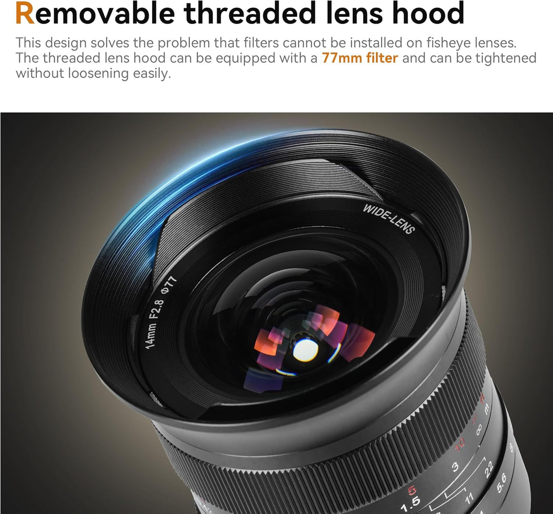 7Artisans 14 mm F2.8 Objektiv für Nikon Z-Mount Objektiv, Weitwinkelobjektiv, Vollformat, 116° Objek