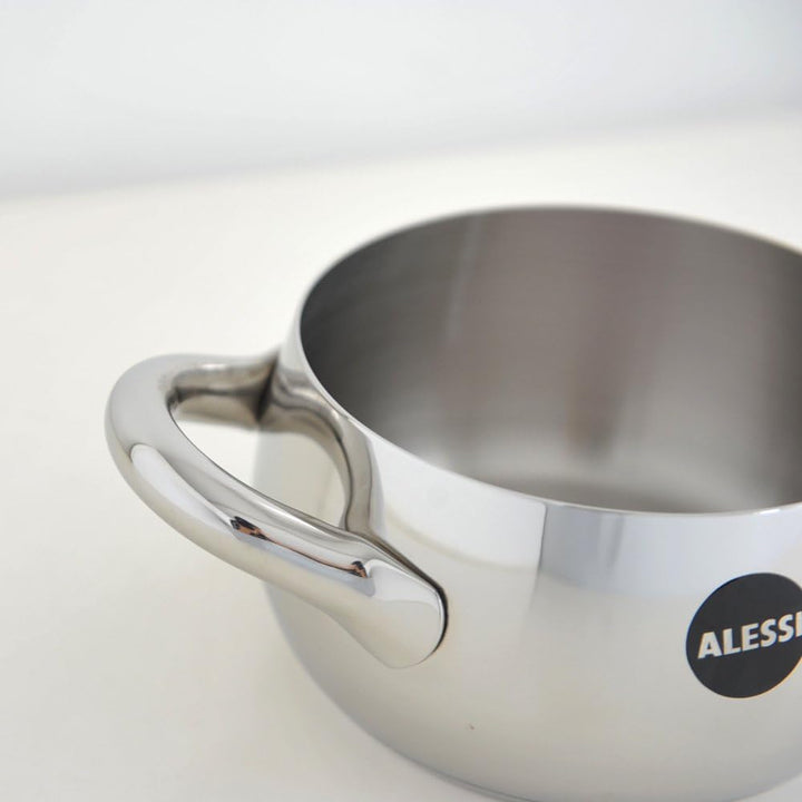 Alessi "MAMI" Kasserolle mit zwei Griffen aus Edelstahl, Silber, 16 cm Silber 16 cm, Silber 16 cm