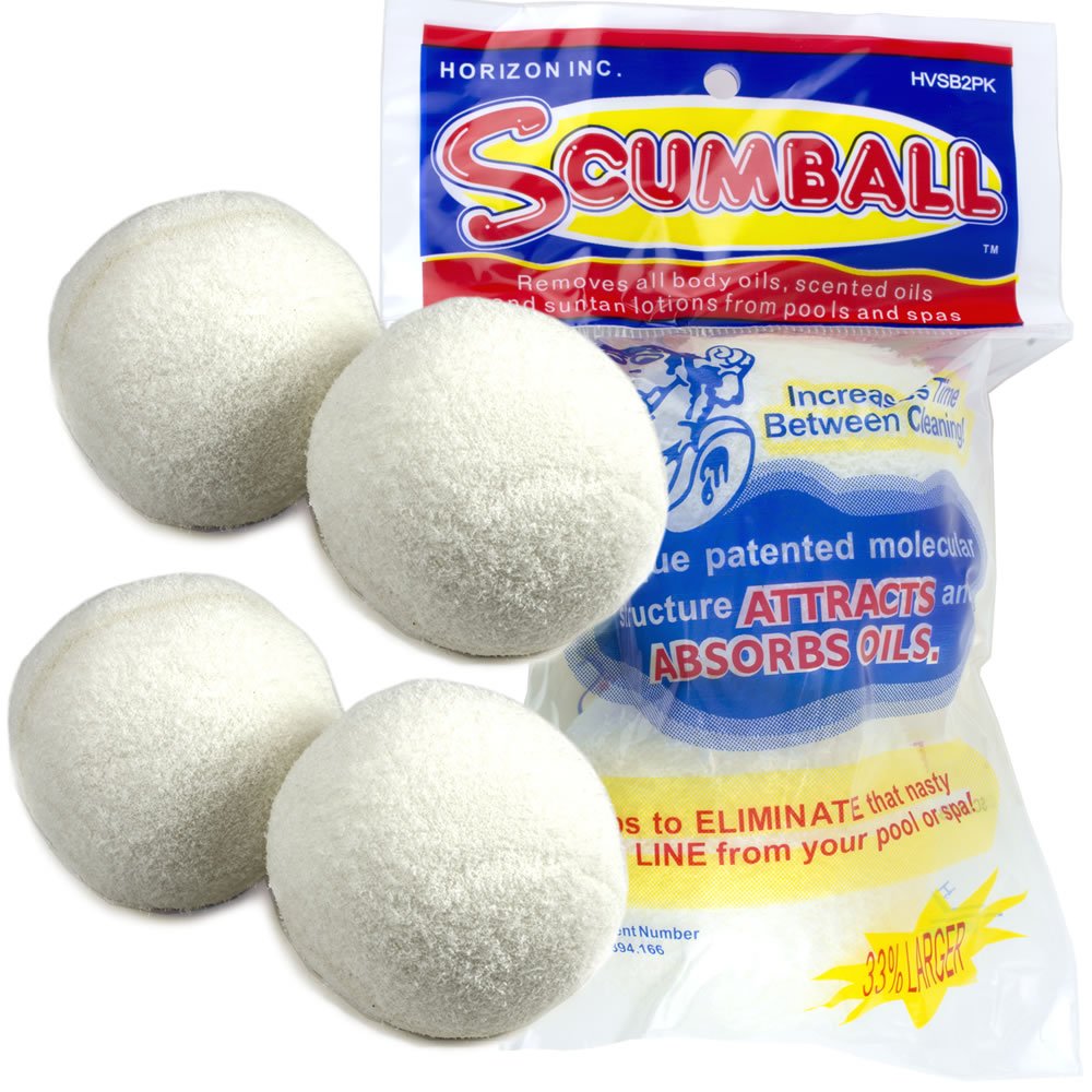 Horizon HV-SB2PK Scumball Pool und Spa Scum Eliminating Ball (2 x 2 Stück) 2 Packs, 2 Packs