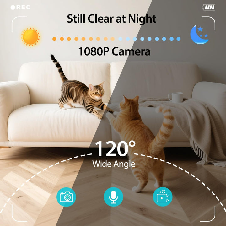 Nobleza 6L Futterautomat Katze 2 Näpfe mit 1080P Kamera, 5G WiFi Katzen Futterautomaten mit APP & Na