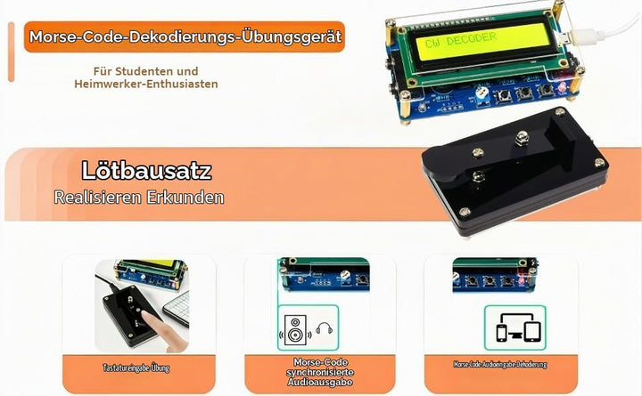 DIY Morsecode Lötbausatz, Morse Code Trainer Kit, Elektro Bausatz Löten mit Komponenten, Leiterplatt