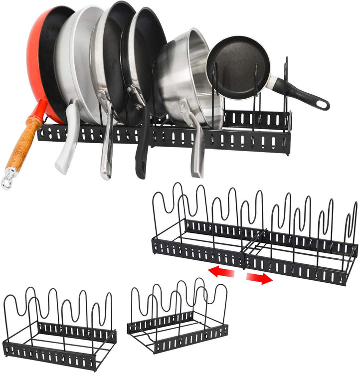 EYEPOWER Teleskop Pfannen Organizer - 30-57cm Topfdeckel Aufbewahrung - XL Topf Regal für Schublade