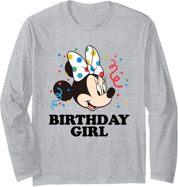 Disney Minnie Mouse Birthday Girl Langarmshirt