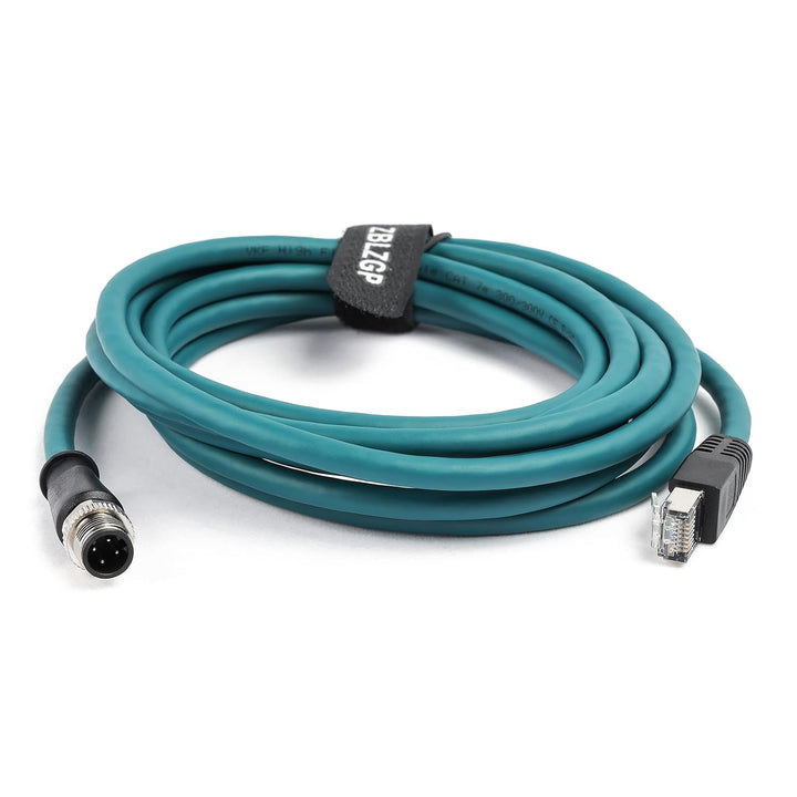 ZBLZGP M12 4 Positionen D-kodierter Stecker auf RJ45 Cat5e Ethernet wasserdichtes Kabel industrielle