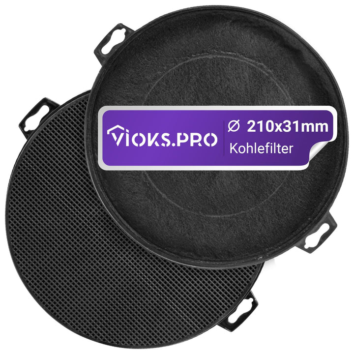 Viоks.pro 2x Aktivkohlefilter Kohlefilter für Dunstabzugshauben 210mm Ersatz für Bosch 00353121 DHZ5