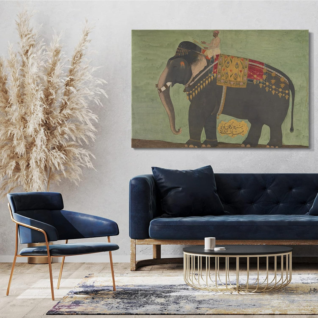 Printed Paintings Leinwand (80x60cm): Bichitr zugeschriebenes Gemälde - Porträt des Elefanten 'Al 80