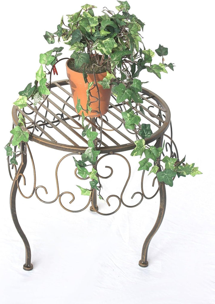 DanDiBo Blumenhocker Metall Braun Rund 35 cm Blumenständer 140129 XL Beistelltisch Pflanzenständer K