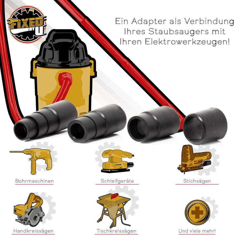 Staubsauger Adapter passend für Werkstattsauger Universal Schlauchadapter zur Reduzierung von Durchm