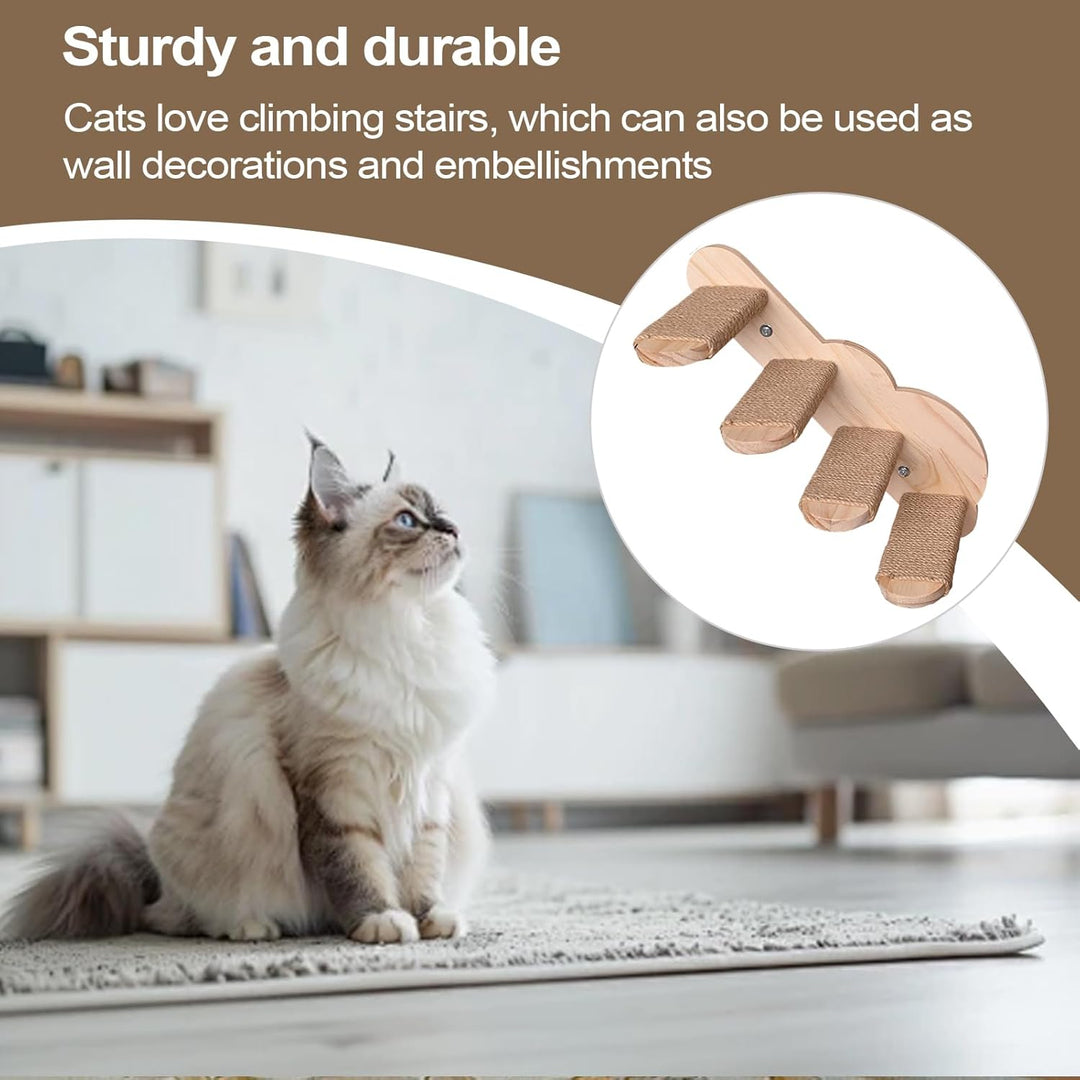 Katzen Wandstufe | Kletterstufen Schwebende Holztreppe Für Die Wand,Möbelregal Sitzstufen Für Schlaf