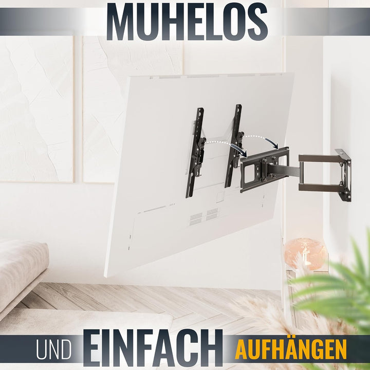 RICOO TV Wandhalterung Fernseher Schwenkbar Neigbar für 32-55 Zoll, Universal TV Halterung S6144, Fe