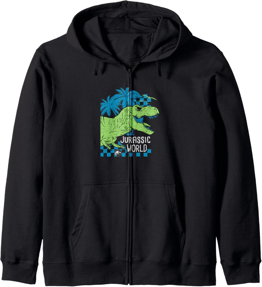 Jurassic World T-Rex Roaring Neon Side Profile Kapuzenjacke