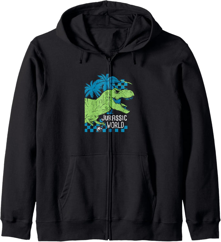 Jurassic World T-Rex Roaring Neon Side Profile Kapuzenjacke