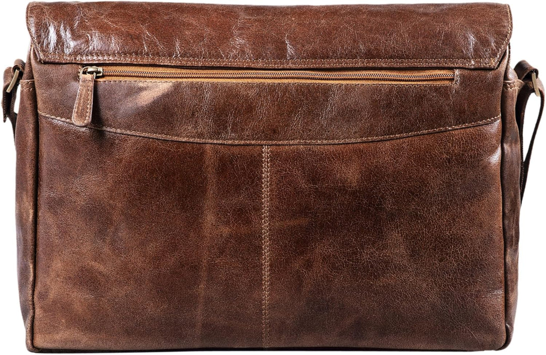 STILORD 'Marlon' Ledertasche Herren Business Uni Büro Vintage Umhängetasche gross DIN A4 mit 15.6 Zo